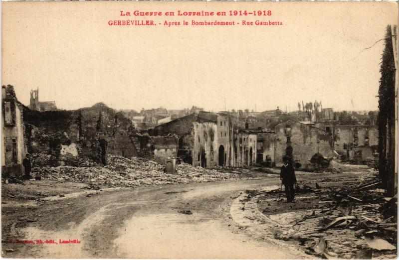 Carte postale ancienne Gerbeviller apres le bombardement