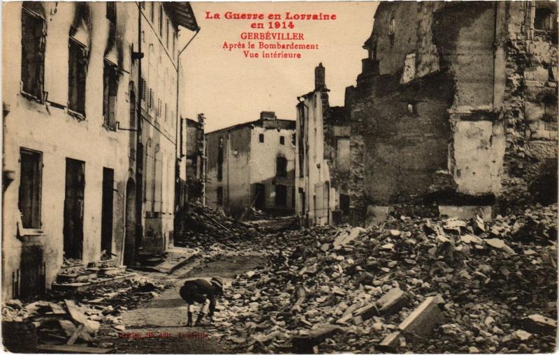 Carte postale ancienne Gerbeviller apres le bombardement