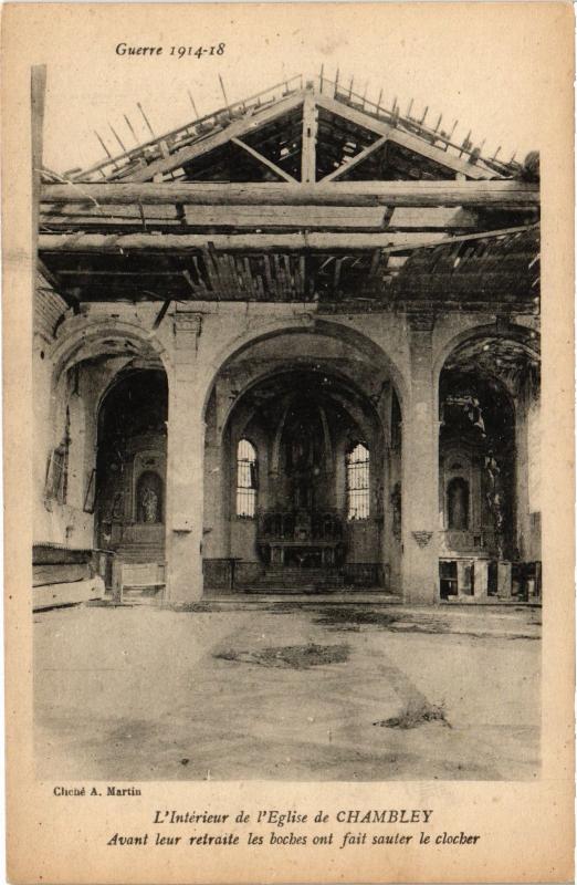 Carte postale ancienne Chambley interieur de l'eglise