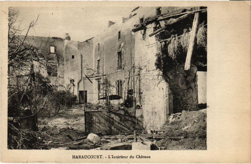 Carte postale ancienne Haraucourt interieur du chateau à Haraucourt