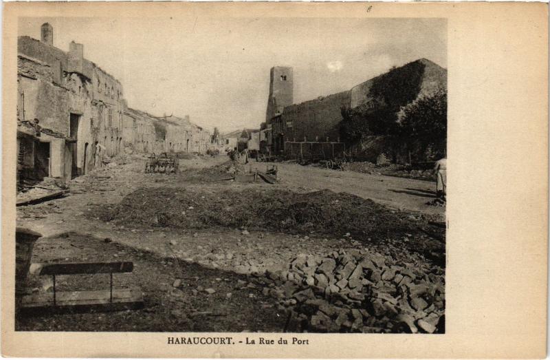 Carte postale ancienne Haraucourt Rue du Port à Haraucourt