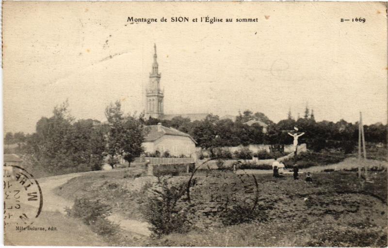 Carte postale ancienne Sion eglise au sommet