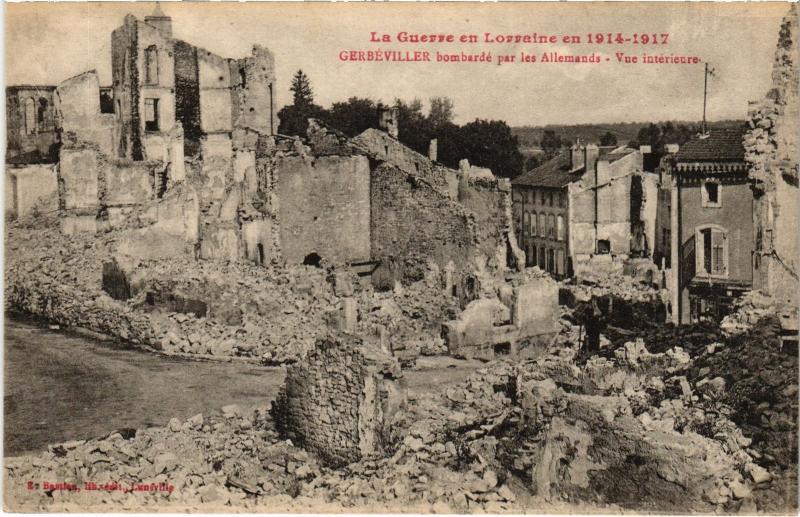 Carte postale ancienne Gerbeviller bombarde par les allemande
