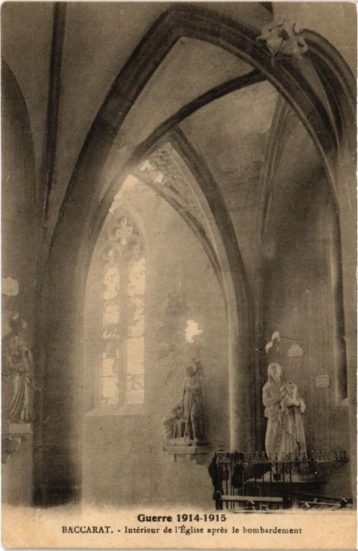 Carte postale ancienne Baccarat interieur de l'eglise à Baccarat