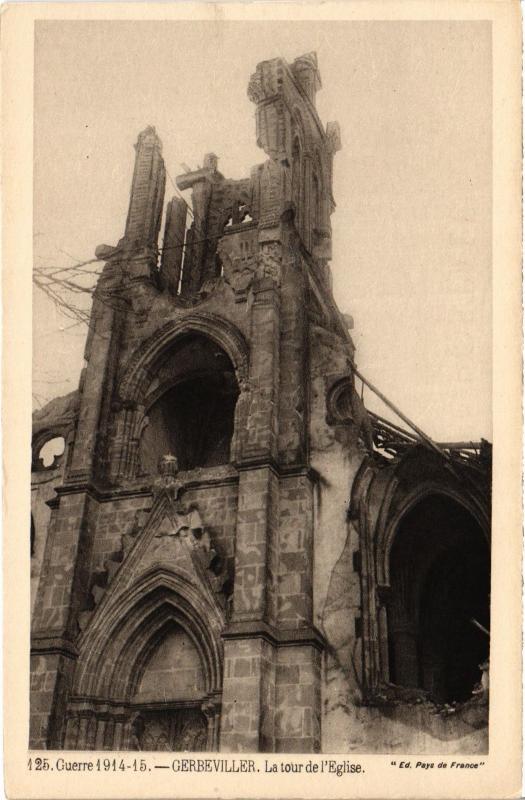 Carte postale ancienne Gerbeviller Tour de l'Eglise