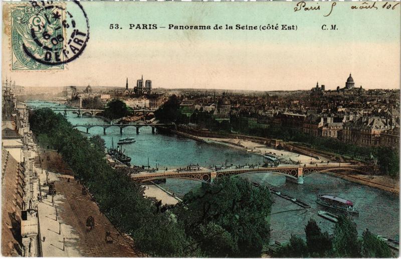 Carte postale ancienne Paris Panorama de la Seine