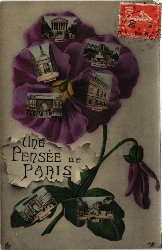 Carte postale ancienne Une pensée de Paris