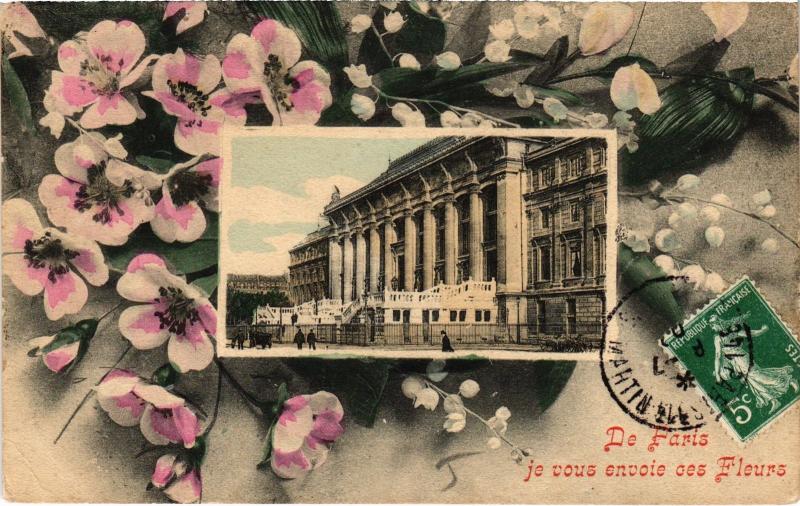 Carte postale ancienne Je vous envoie ces fleurs! de Paris