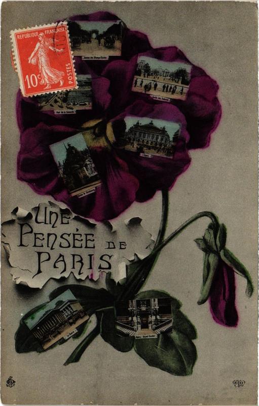 Carte postale ancienne Une pensée de Paris