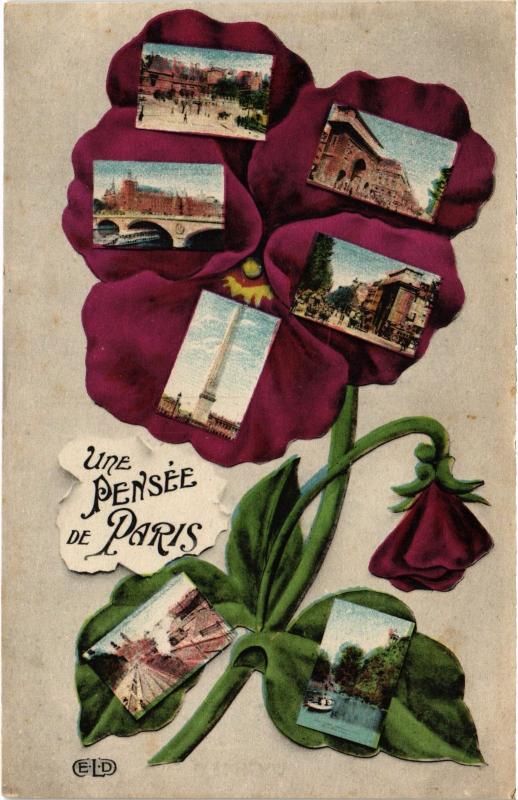 Carte postale ancienne Une pensée de Paris