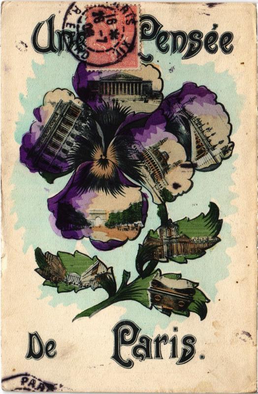 Carte postale ancienne Une pensée de Paris