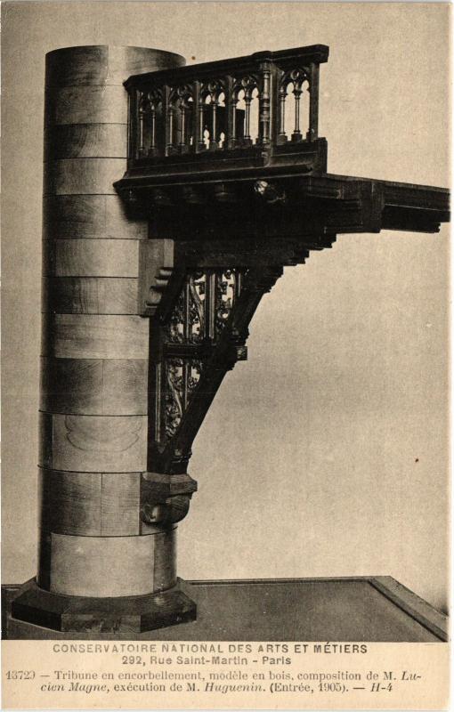Carte postale ancienne Paris 3e Cnam - Tribune en encorbellement à Paris 3e