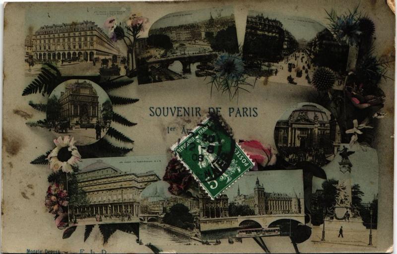 Carte postale ancienne Souvenir de Paris 1e
