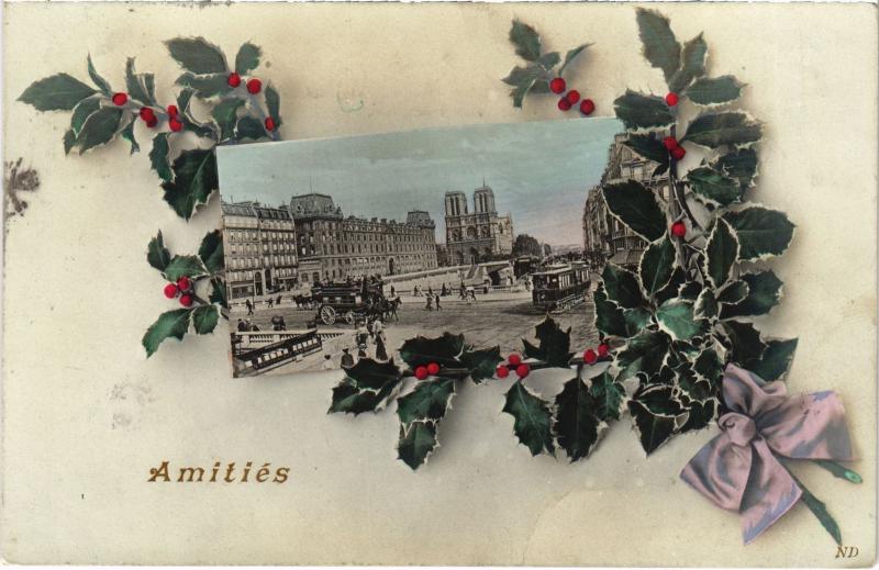 Carte postale ancienne Amitiés de Paris 4e à Paris 4e