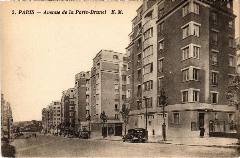 Carte postale ancienne Avenue de la Porte-Brunet à Paris 19e