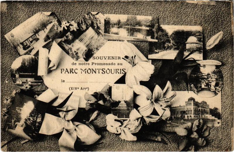 Carte postale ancienne Souvenir du Parc Montsouris Paris 14e à Paris 14e