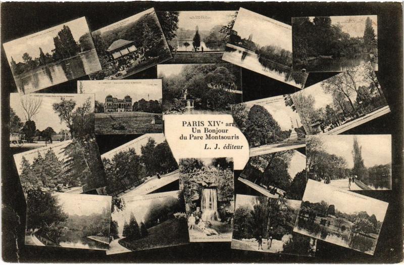 Carte postale ancienne Un Bonjour du Parc Montsouris Paris 14e à Paris 14e
