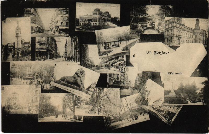 Carte postale ancienne Un Bonjour à Paris 14e