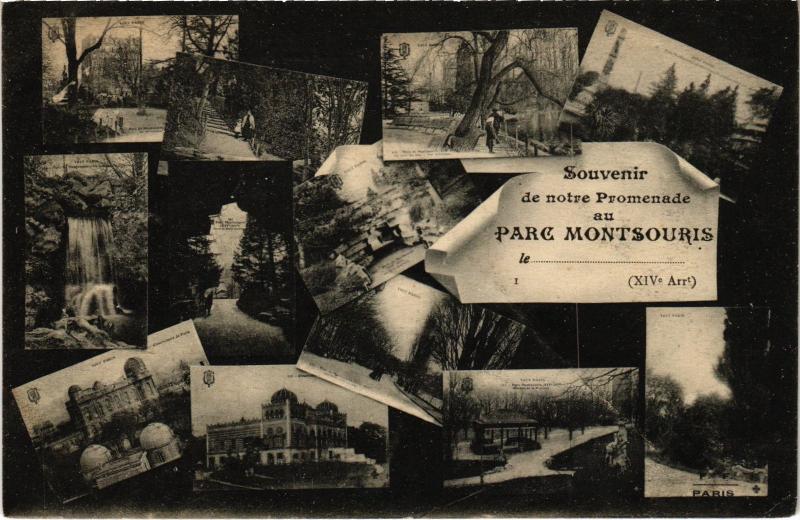 Carte postale ancienne Souvenir du Parc Montsouris Paris 14e à Paris 14e