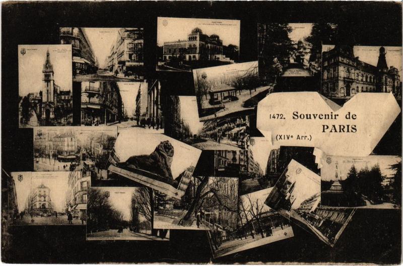 Carte postale ancienne Souvenir de Paris 14e à Paris 14e