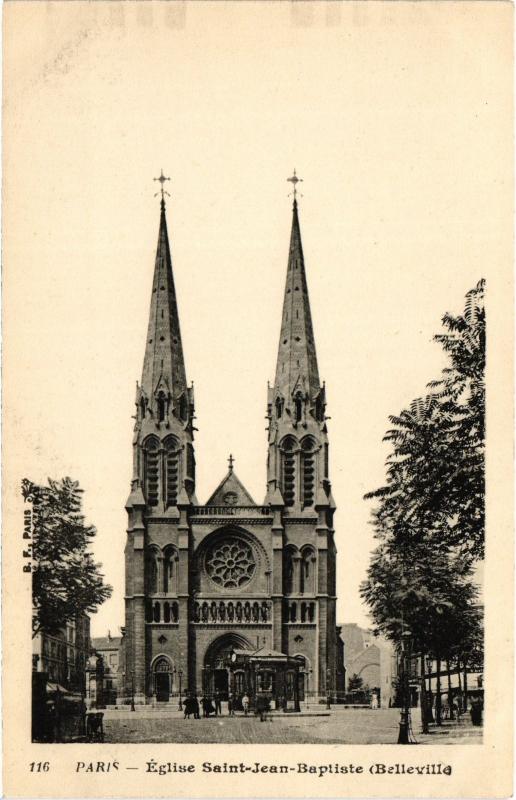 Carte postale ancienne Eglise Saint-Jean-Baptiste à Paris 20e