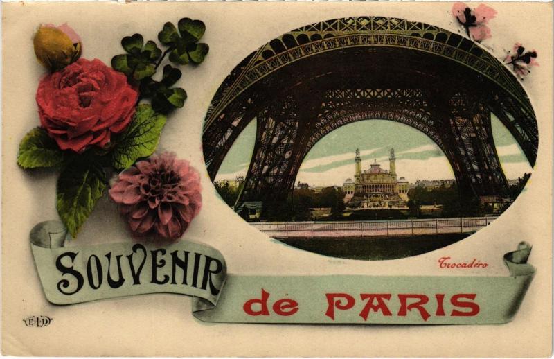 Carte postale ancienne Souvenir de Paris - Trocadéro à Paris 7e