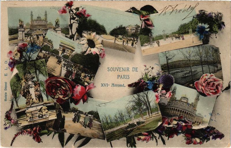 Carte postale ancienne Souvenir de Paris - XVIe Arrondissement à Paris 16e
