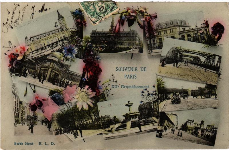 Carte postale ancienne Souvenir de Paris 12e à Paris 12e