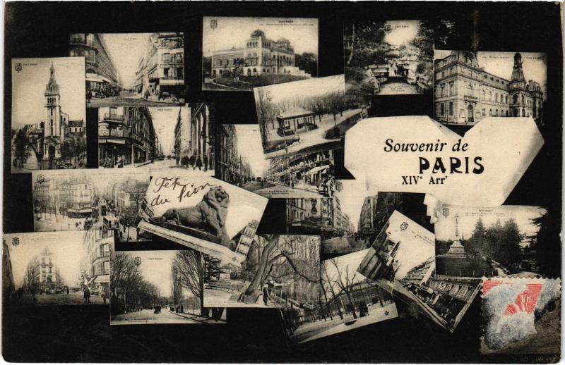 Carte postale ancienne Souvenir de Paris 14e à Paris 14e