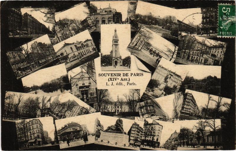 Carte postale ancienne Souvenir de Paris 14e à Paris 14e