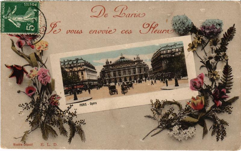 Carte postale ancienne Je vous envoie ces fleurs! de Paris 9e - Opéra à Paris 9e