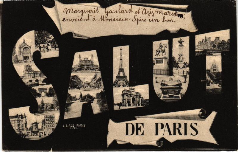 Carte postale ancienne Salut de Paris