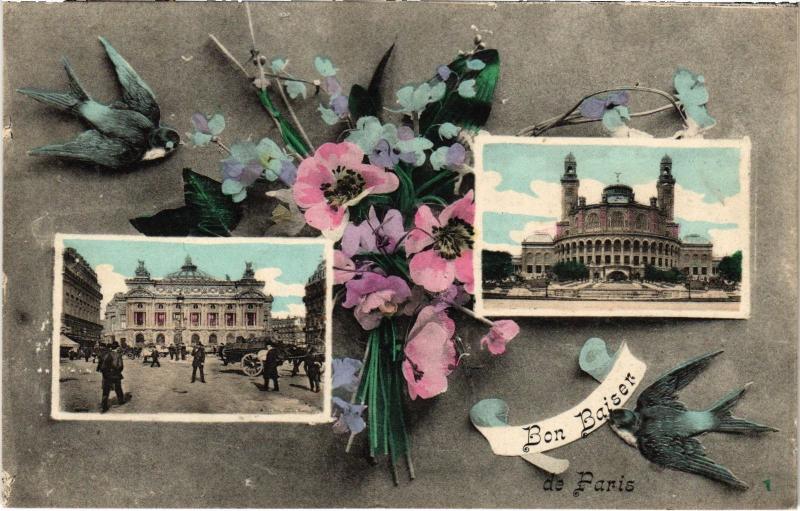 Carte postale ancienne Bon Baiser de Paris