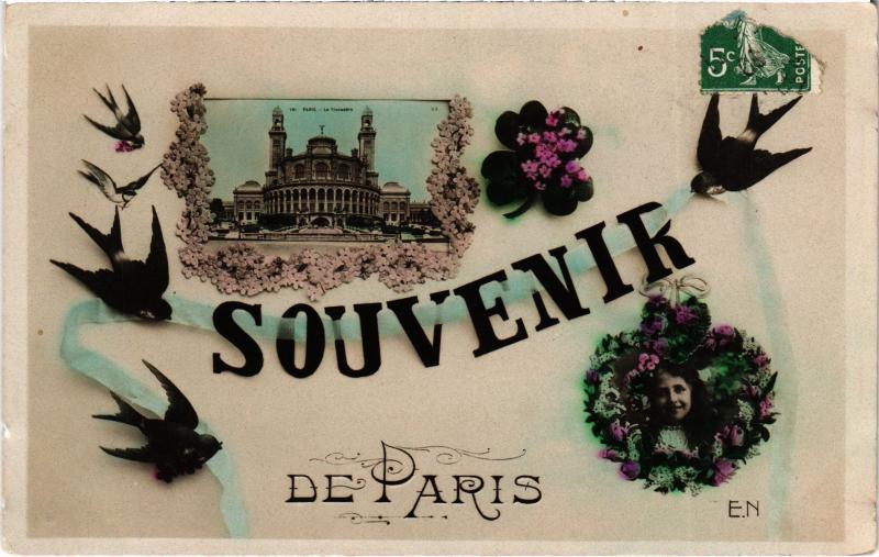 Carte postale ancienne Souvenir de Paris - Le Trocadéro à Paris 7e