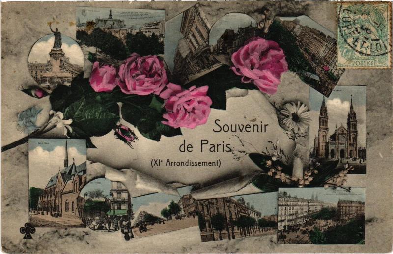 Carte postale ancienne Souvenir de Paris 11e à Paris 11e