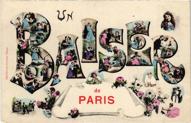 Carte postale ancienne Un Baiser de Paris