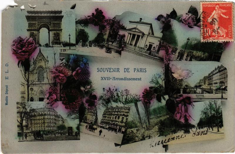 Carte postale ancienne Souvenir de Paris - XVIIe Arrondissement à Paris 17e