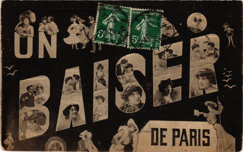 Carte postale ancienne Un Baiser de Paris
