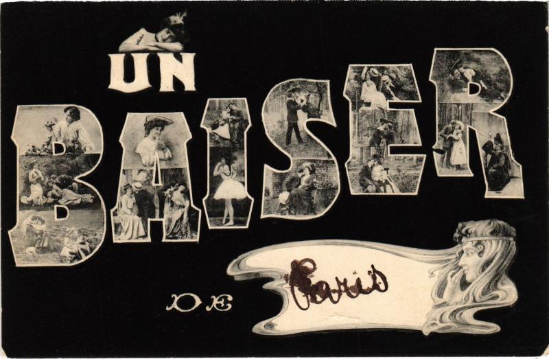 Carte postale ancienne Un Baiser de Paris