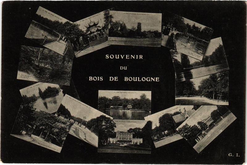 Carte postale ancienne Souvenir du Bois de Boulogne à Paris 16e