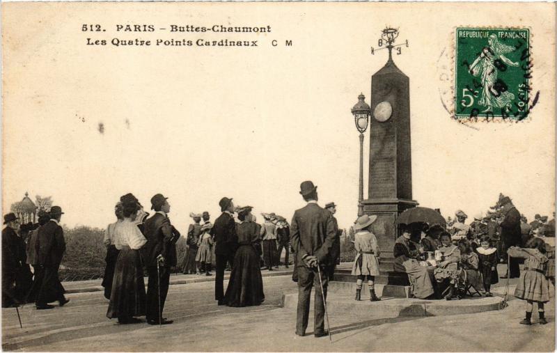 Carte postale ancienne Buttes Chaumont - Les Quatres Points Cardinaux à Paris 19e
