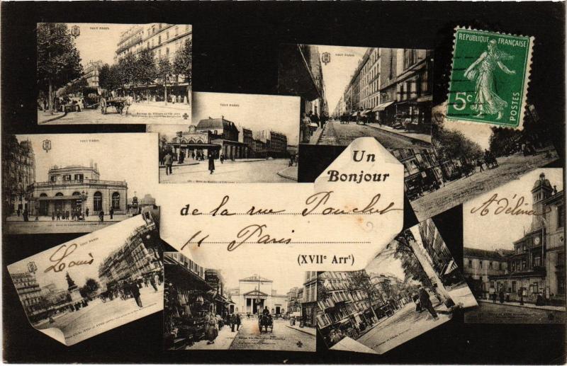 Carte postale ancienne Un Bonjour de Paris 17e à Paris 17e
