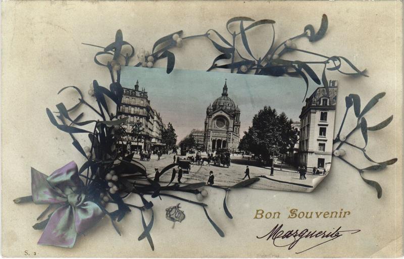 Carte postale ancienne Bon Souvenir de Paris 8e - Saint-Augustin à Paris 8e