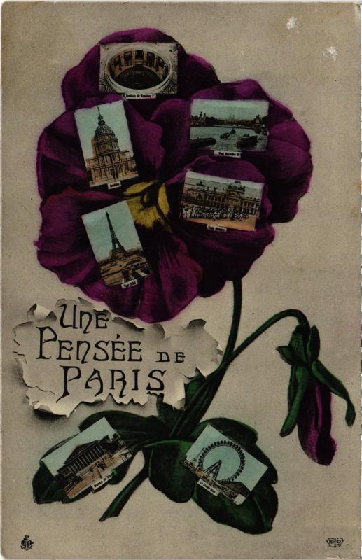 Carte postale ancienne Une pensée de Paris