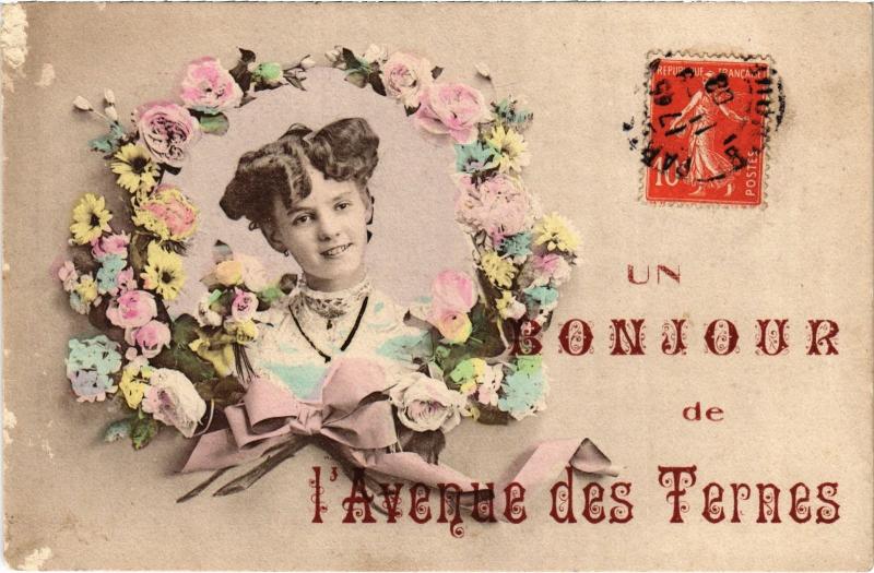 Carte postale ancienne Un Bonjour de l'Aveugle des Ternes Paris