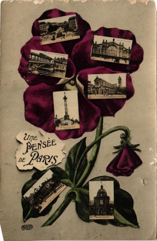 Carte postale ancienne Une pensée de Paris