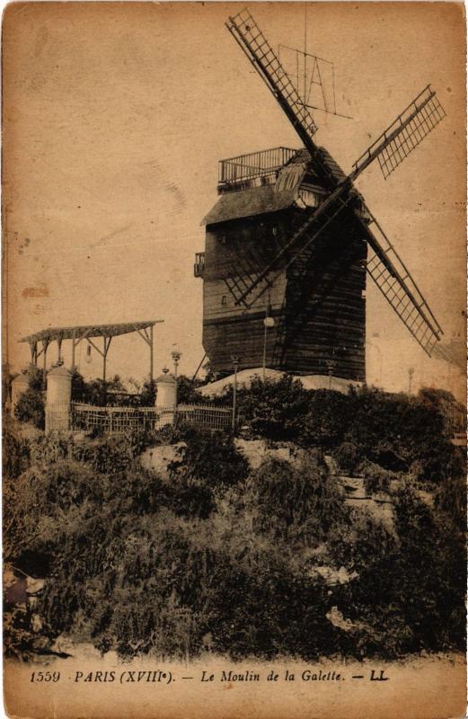 Carte postale ancienne Le Moulin de la Galette à Paris 18e