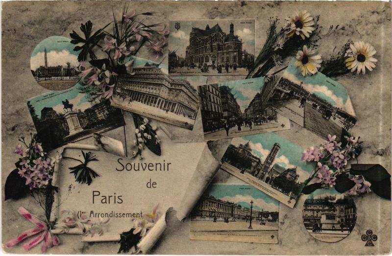 Carte postale ancienne Souvenir de Paris 1e