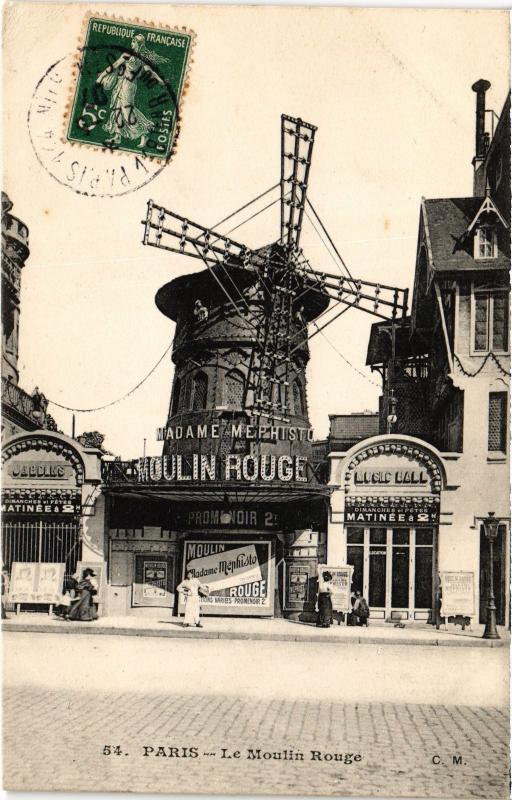 Carte postale ancienne Le Moulin Rouge à Paris 18e