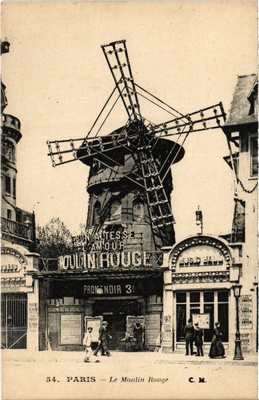 Carte postale ancienne Le Moulin Rouge à Paris 18e